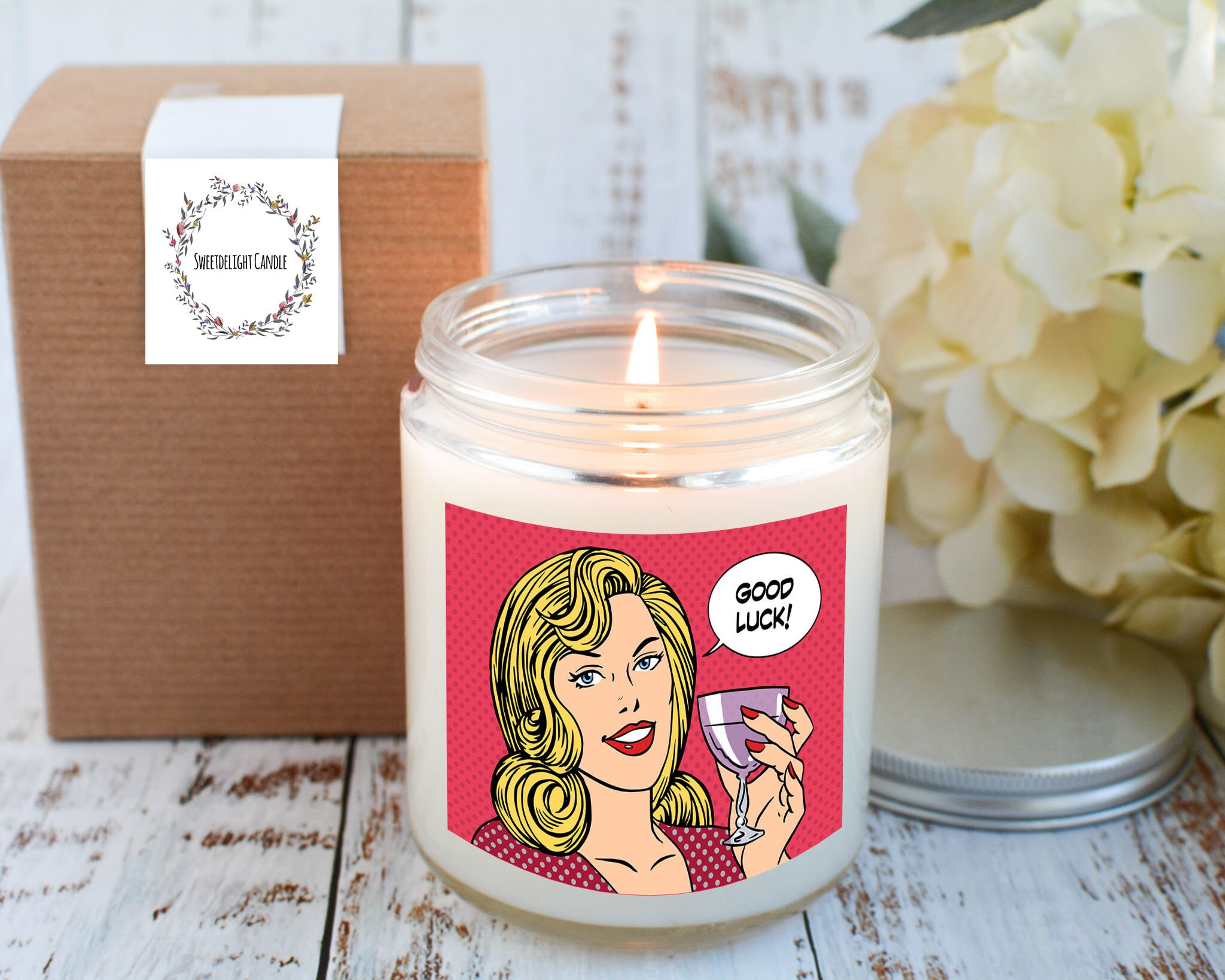 Good Luck Candle Gift Gift for Retro Lover Wine Scented Etsy