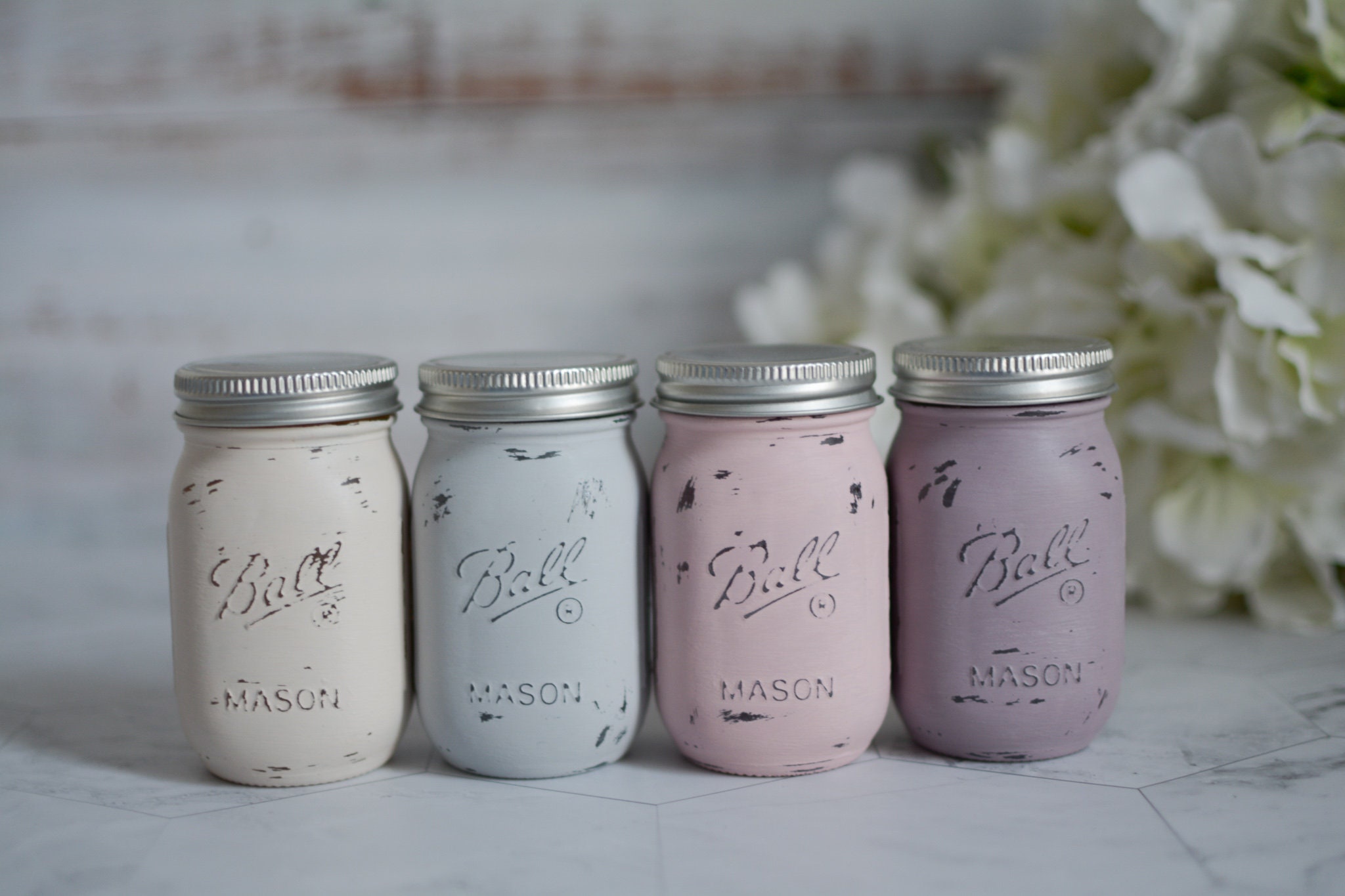 FLORAL Set MINI Mason Jar Candle SET of 4 Floral Candles Etsy