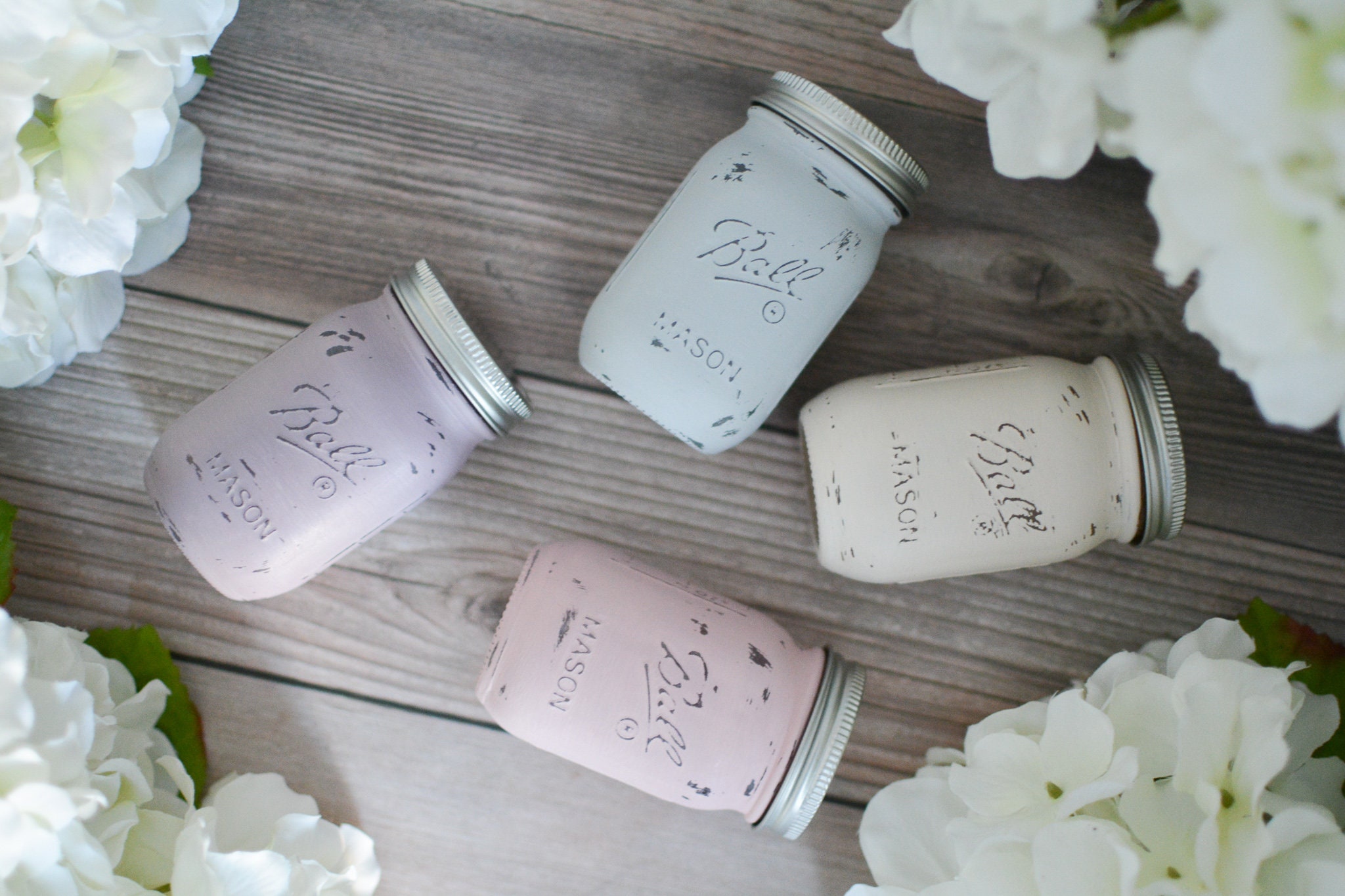 FLORAL Set MINI Mason Jar Candle SET of 4 Floral Candles Etsy