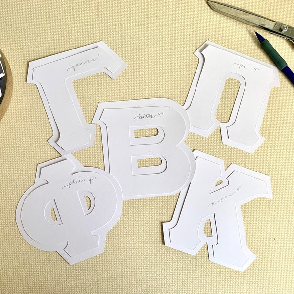 Full Set of Greek Letter Stencil - Sorority & Fraternity Letters