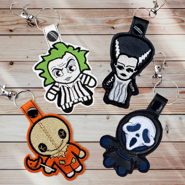 Chibi Style Horror Icon Key Ring! Beetlejuice - Sam - Bride Of Frankenstein -Ghostface