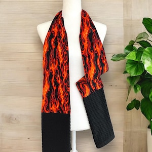 Red Hot Flames Kitchen Boa. Kitchen Towel, Kitchen Scarf, Dish - Tea Towel, Dish Boa, Baker&#39;s Boa, Towel Scarf. Gift For A Baker or Cook!
