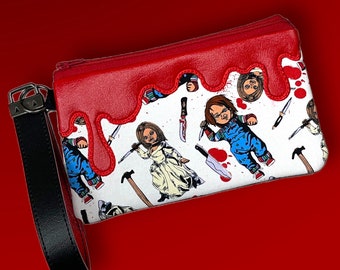 The Drip - Horror Movie Zipper Bag, Cosmetic Bag, Pencil Pouch -  Chucky and Tiffany