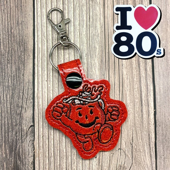 Embroidered Vinyl I Love the 80s Keychain, Key Ring, Key Fob, Bag