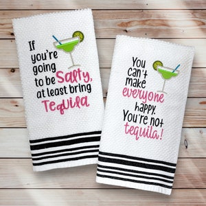 Funny Kitchen Towel, I Need A HUGe Margarita, Flour Sack Dish Towel, Sweet  Housewarming Gift, White