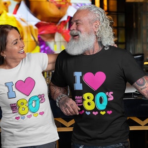 Ladies 80s Costume 1980s Party Girl Tshirt Rainbow Skirt Disco