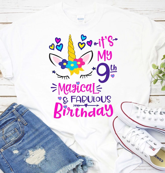 It's My 9th Magical Birthday Girls Unicorn Birthday Shirt It's My 9th Magical Birthday Girls Unicorn Birthday Shirt