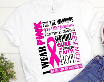 Instant Digital Download Breast Cancer Awareness Pink Ribbon Quote For Breast Cancer Gift PNG PDF File