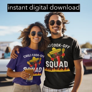 Chili Kochen Off Squad Sofortiger digitaler Download PNG-PDF-jpeg DIY machen T-Shirts-Schilder-Plakate für Chili Contest Red Chili Pepper