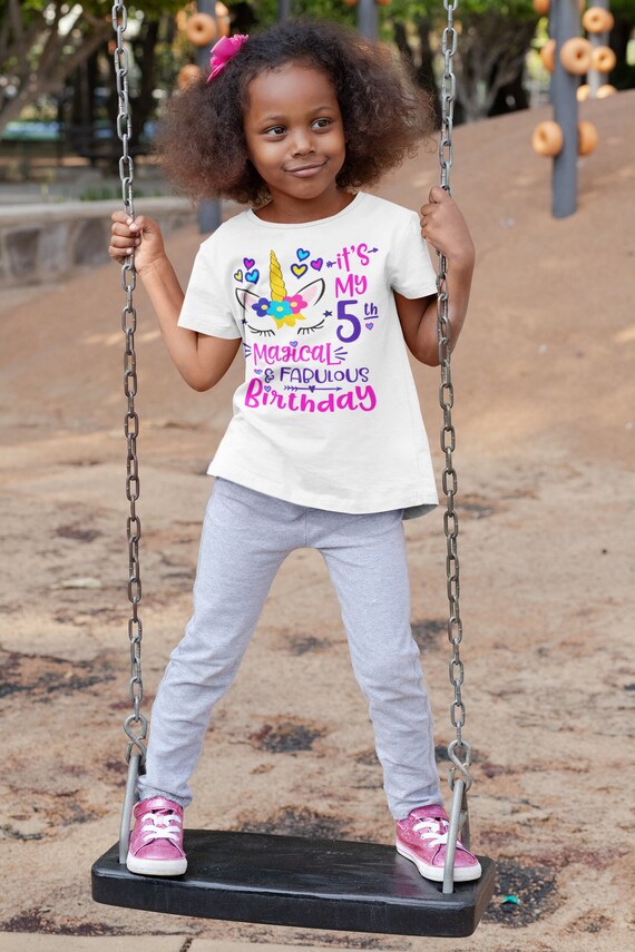 It's My 5th Magical Birthday Girls Unicorn Birthday T-Shirt It's My 5th Magical Birthday Girls Unicorn Birthday T-Shirt