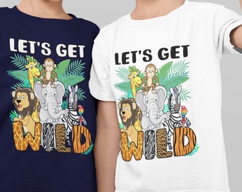 Instant Digital Download Let&#39;s Get Wild Safari Animals Jungle Animals Zoo Animals Monkey Giraffe zebra lion Day at The Zoo PNG File