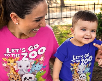 Let's Go To The Zoo Cute Animals PNG Instant Digital Download PNG DIY Zoo T-shirt Animals Safari Animals Giraffe Elephant Panda Bear Tiger