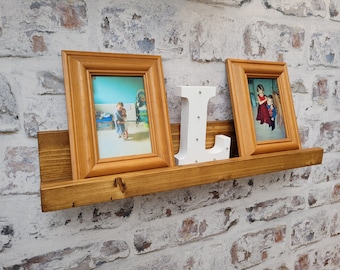 Handmade Rustic Wood Photo/Picture Ledge Shelves  Different Sizes & Colours Available