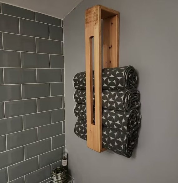  DR.IRON Industrial Bathroom Shelves Over Toilet,Wall Shelves  for Bathroom Decor Towel Racks with Towel Holder,2 Tier Bathroom Shelves  with Towel Bar(Black Bracket & Gray Shelves) : Home & Kitchen