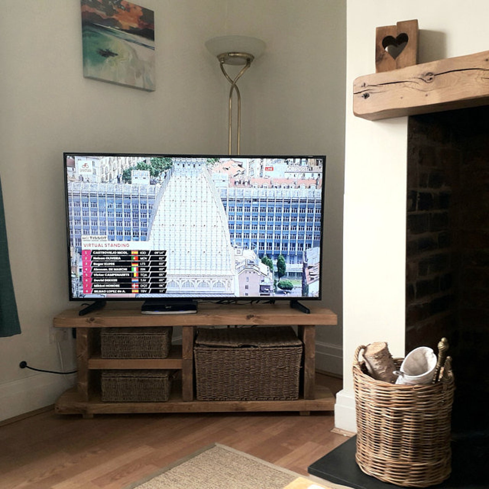 Metis Midi Corner Unit Chunky Rustic TV Unit / Stand / Media Etsy UK