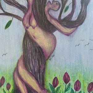 Woman in a Tree Art Print