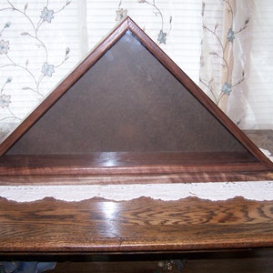 Walnut Flag Display Case For5&#39; X 9&#39; or Casket Flag USA Made