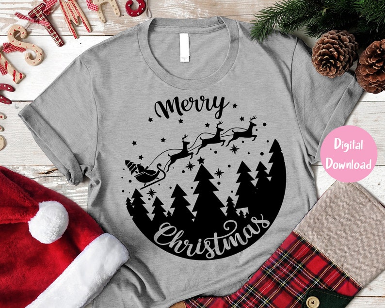 Download Merry Christmas Svg Png Christmas Scene Svg Flying Santa ...