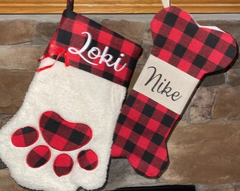 Matching Dog or Cat & Pet Owner Christmas Stocking, Matching Family Dog Stockings, Cat Stockings,  Dog Christmas Stocking|  Pet Gift