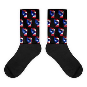 Boricua Puerto Rico Flag Fist Socks| Gifts for Latino| Stocking Stuffer| Latin Pride| Puerto Rican Pride| Latinx Socks