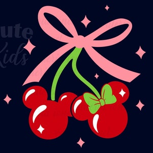 Cherry Love Coquette Bow SVG –Mouse Head cherries Cut Files -Vector Graphics -DIGITAL DOWNLOAD! -Commercial Use -Crafters -Instant Download!