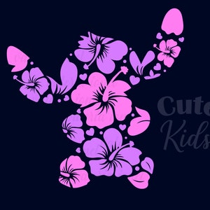 Stitch Flowers SVG – Tropical flowers, leaves Silhouette Cut Files -Vector Graphics - DIGITAL DOWNLOAD!!! -Commercial Use -Instant Download!