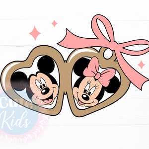 Maus Medaillon Pink Coquette Bow SVG - Valentinstag Vintage Herz Medaillon Schnittdateien -DIGITAL DOWNLOAD!!! Kommerzielle Nutzung -Instant Download!