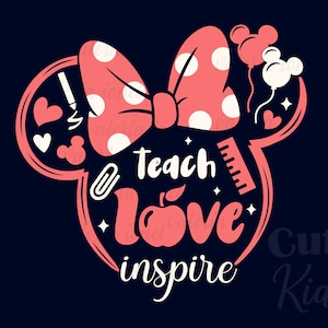 Teach Love Inspire SVG – Mauskopf-Schnittdateien – Vektorgrafiken – DIGITALER DOWNLOAD! -Kommerzielle Nutzung -für Bastler und Maker -Sofortiger Download!