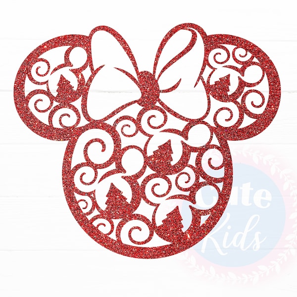 Mouse Head Christmas Swirls SVG - New Year Decor Svg cut files for cricut & eps, ai, png, pdf clipart. Vector graphics DIGITAL DOWNLOAD!