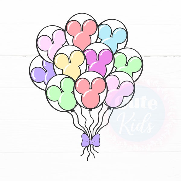 Mouse Ears Balloons SVG – Birthday Party Decor svg cut files for Cricut & eps, ai, png, pdf printable. Vector graphics DIGITAL DOWNLOAD!