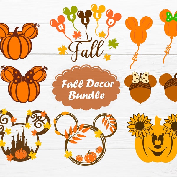Mouse Ears Thanksgiving SVG - Fall Decor BUNDLE of 10 svg cut files for cricut & png, eps, pdf clipart. Vector graphics DIGITAL_DOWNLOAD!