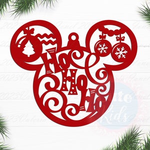 Mouse Head Ho Ho Ho – Boże Narodzenie 2022 Dekoracje świąteczne Pliki SVG do cięcia dla cricut i eps, ai, png, pdf clipart. Grafika wektorowa CYFROWE POBIERANIE!!!