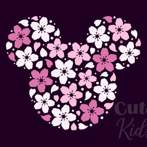 Fiori di ciliegio che formano la testa di topo SVG – Sakura Decor file di taglio per Cricut & eps, ai, png, pdf stampabili. Grafica vettoriale DOWNLOAD DIGITALE!