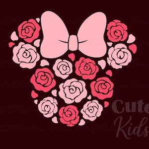 Fleurs de roses sauvages tête de souris SVG - fichiers svg déco roses pour cricut & eps, ai, png, pdf imprimable. TÉLÉCHARGEMENT NUMÉRIQUE de graphiques vectoriels !!!