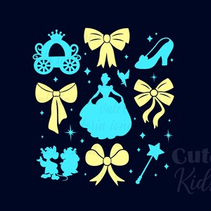 Princesa Cenicienta Coqueta Arcos SVG – Archivos de corte de camiseta -Gráficos vectoriales -DESCARGA DIGITAL!!! -Uso comercial -Creadores -¡Descarga instantánea!
