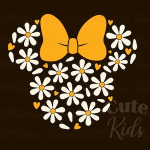 Chamomile flowers Mouse Head SVG - Daisies Decor svg cut files for cricut & eps, ai, png, pdf printable. Vector graphics DIGITAL DOWNLOAD!!!