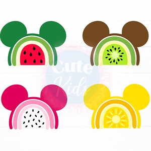 Mouse Ears Rainbow svg BUNDLE – Summer Fruits Decor SVG archivos de corte para cricut & eps, ai, png, pdf imprimible. Gráfico vectorial DIGITAL_DOWNLOAD!