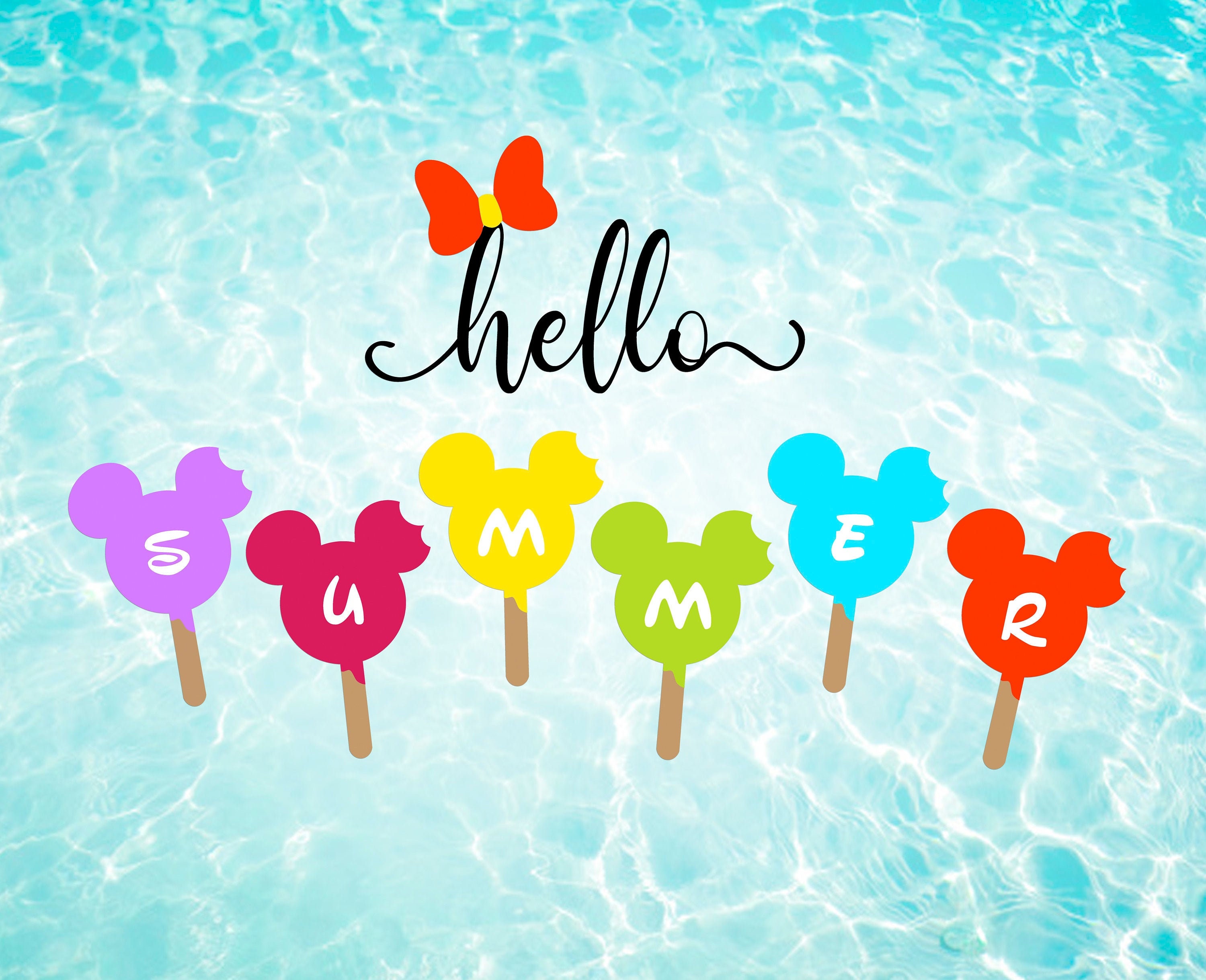 Download Disney Mickey Head Ice Cream SVG Hello Summer Quote svg cut | Etsy