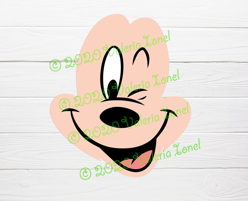 Disney Mickey Smiling Face SVG Design for T-shirts svg cut | Etsy