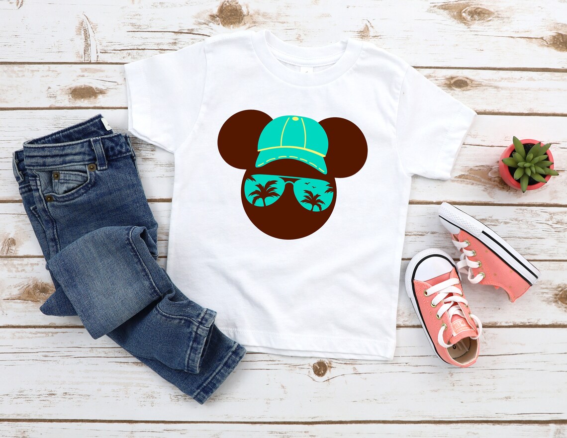 Download Mickey Head Cap and Sunglasses Summer Beach T-shirt SVG cut | Etsy