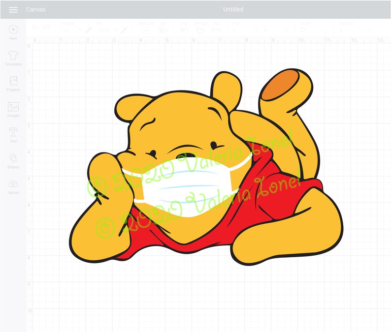 Winnie the Pooh wearing a face mask SVG cut file for ...