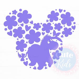 Testa di Topolino Eeyore in formato SVG - File di taglio per decorazioni da viaggio per le vacanze - Grafica vettoriale - DOWNLOAD DIGITALE! - Uso commerciale - Artigiani - Download immediato!