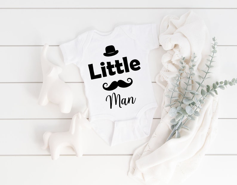 Download Cute Baby Boy designs for Onesies Little Man SVG cut files ...