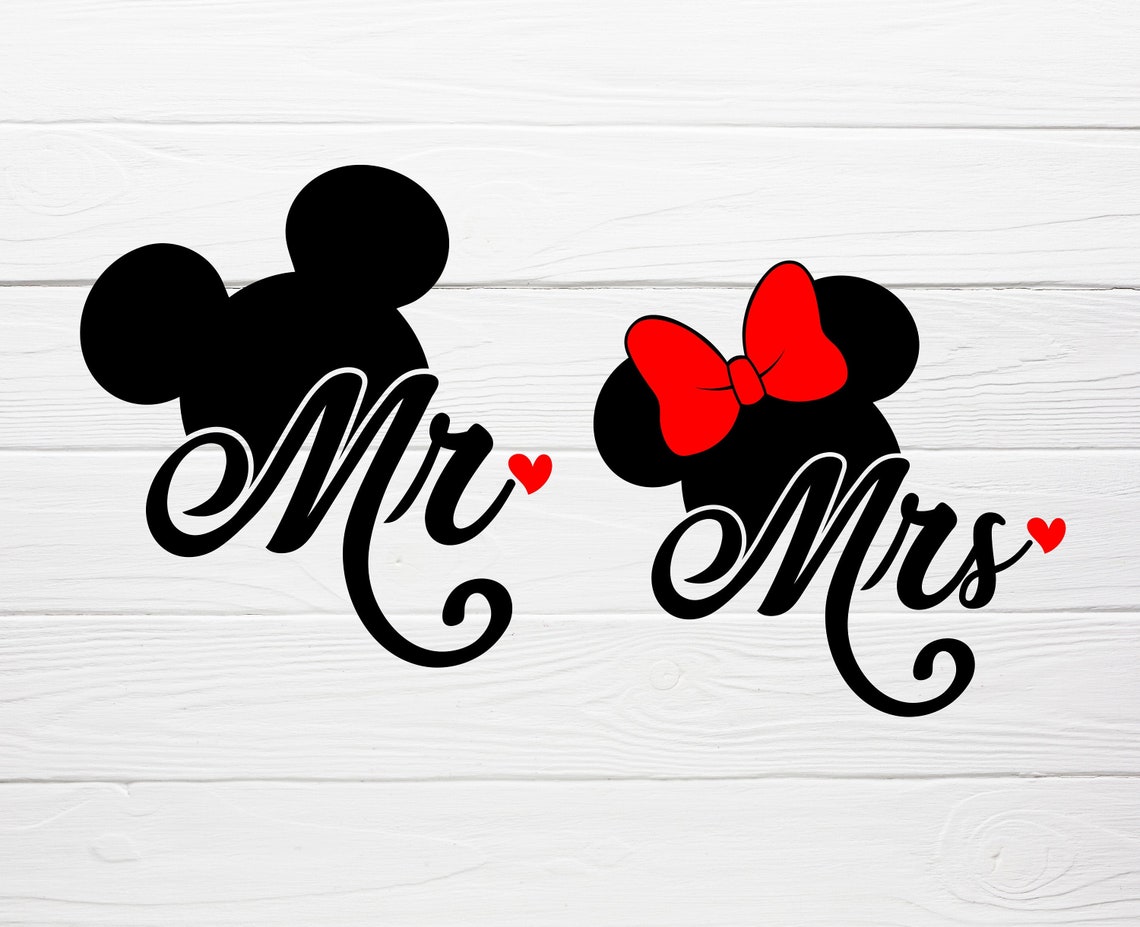 Mickey Minnie Mouse SVG files Mr. and Mrs. T-shirts svg cut | Etsy
