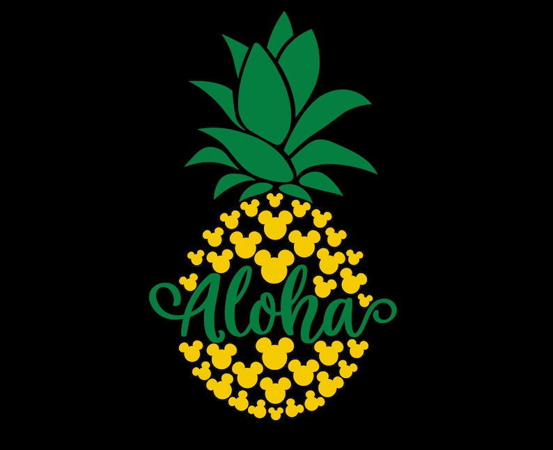 Download Mickey Heads Pineapple Svg U2013 Tropical Fruit With Aloha Lettering Svg Cut File For Cricut Eps Png Vector Digital Download Pdf Printable Clip Art Art Collectibles