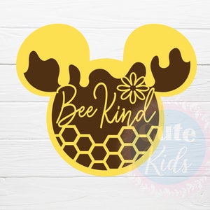 Bee Kind Summer Quote TShirts SVG - Mouse Head svg coupe fichier pour cricut & png, eps, pdf clipart imprimable. TÉLÉCHARGEMENT NUMÉRIQUE de graphiques vectoriels !