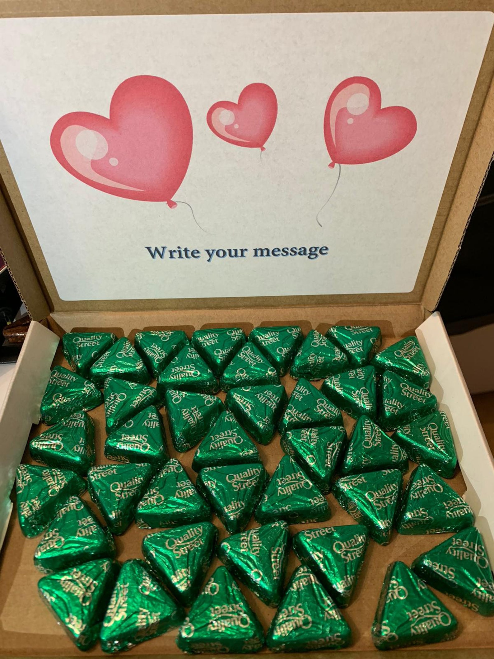 Quality Street Chocolate Green Triangle Birthday gift box Etsy