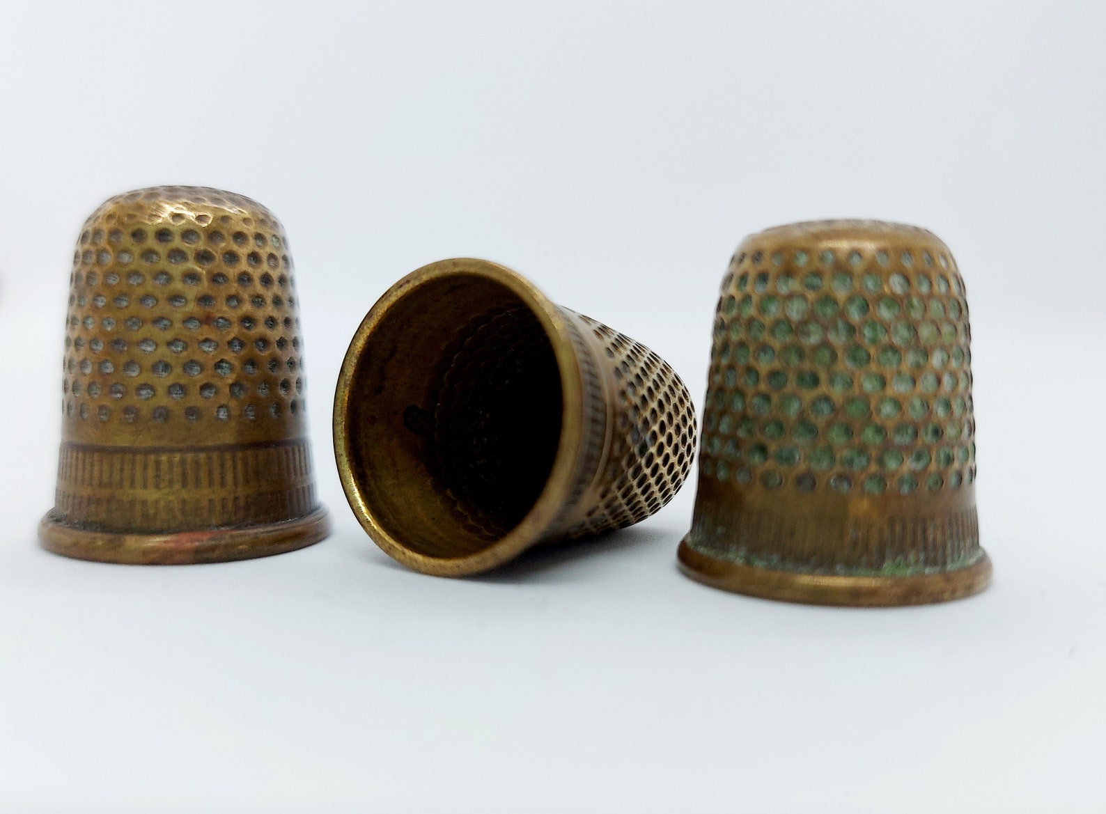 Vintage Brass Thimble Etsy