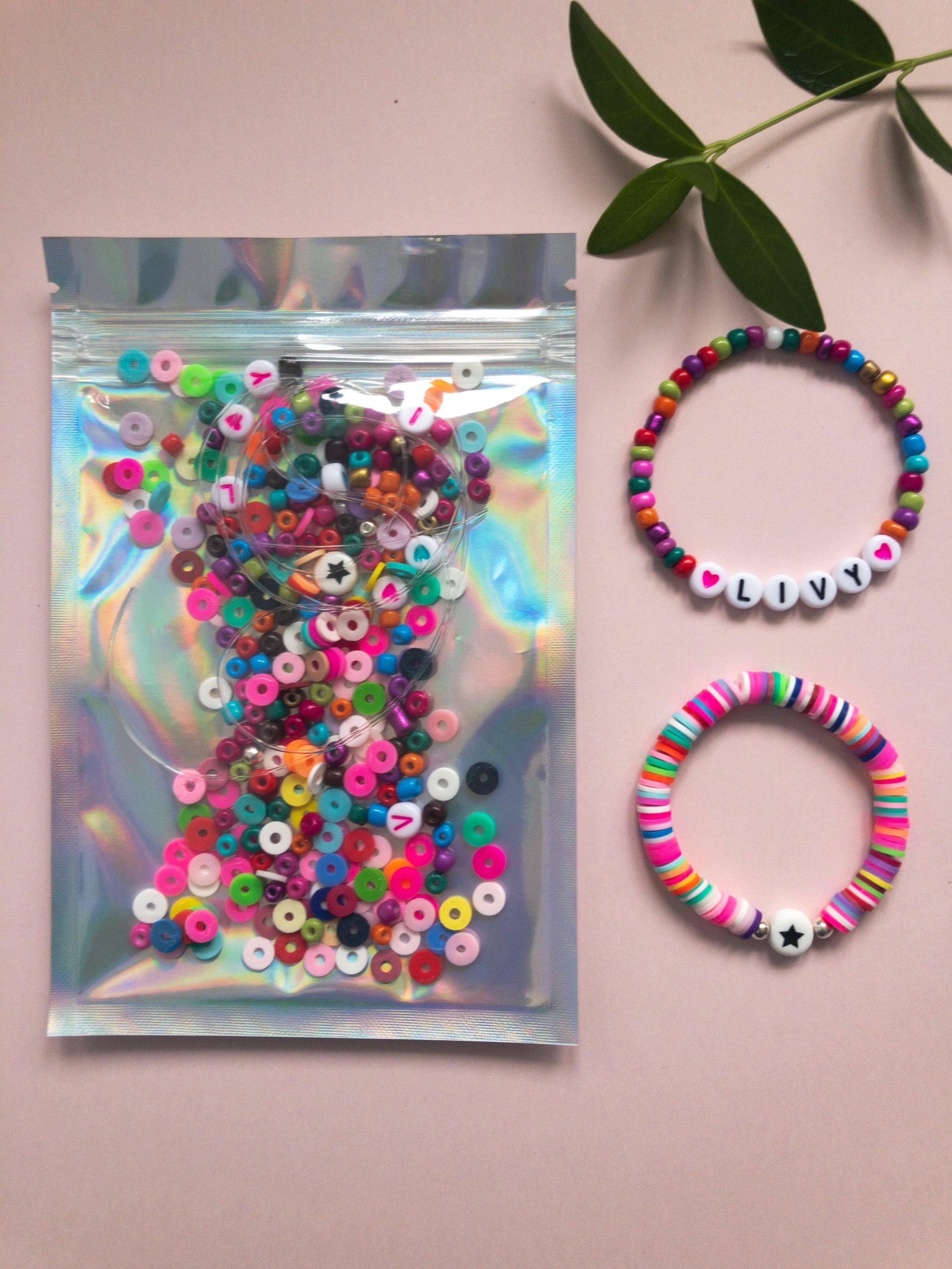 Kids Bracelet Making Kit Personalized Beaded Jewelry DIY Girls Heishi Bead  Name Bracelet Make Your Own Crafting Valentines Day 