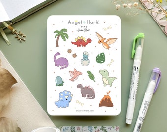 Dino Sticker Sheet | Dinosaur Stickers Jurassic Cute T-Rex Kawaii Dino Sticker Journal Mini Deco Animal Scrapbooking Planner Stickers